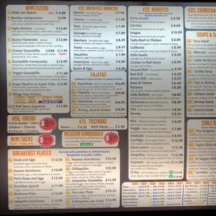 2/15/22: Current Drive Thru Menu, Pic 1 of 3