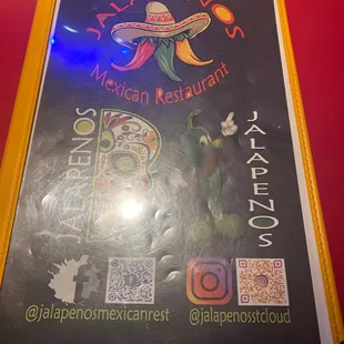 a mexican restaurant menu