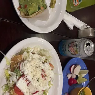 Large Goat, grilled beef, &amp; chicken tacos.  Chicken flautas.