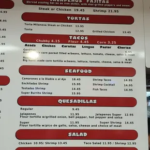 More of their menu with combis and salads