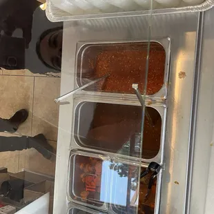 The salsa bar includes sandwich bags for the spicy carrots, which are delicious! 5/5