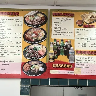 There are so many meals to choose from the menu. The desserts look delicious!