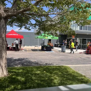 a food truck parked in a parking lot