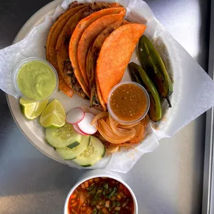 a plate of mexican food