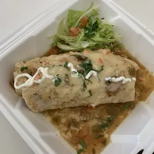 Smothered carnitas burrito