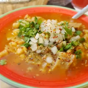 Menudo was piping hot and the tripe was cut into perfect pieces, I recommend large!