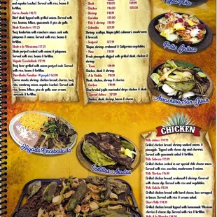 Steaks 
Fajitas 
Chicken