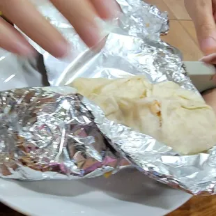 a plate of food and a child