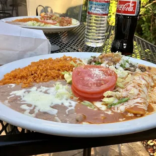 Taco enchilada plate