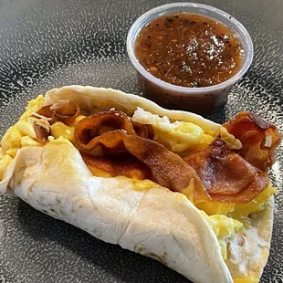 Great breakfast tacos! (I brought this home and plated it)