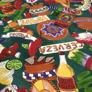 mexican food on a green background