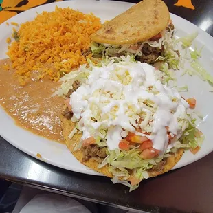 Steak tostada and gordita lunch...yum!