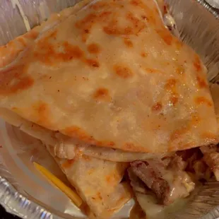 Chicken and steak Quesadilla