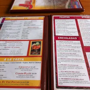 Colorful menu