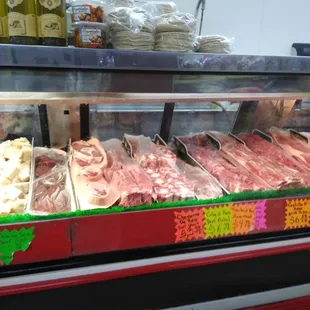 a variety of meats