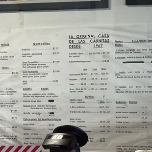 Menu as of 10/12/2024