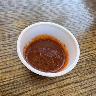 I dare you to try the "red" sauce.