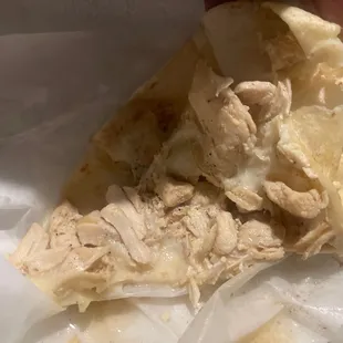 Worst ever unseasoned chicken quesadilla.