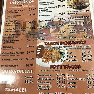 menu