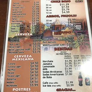 menu
