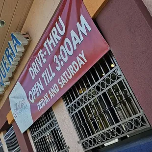 Lol at those drive thru hours