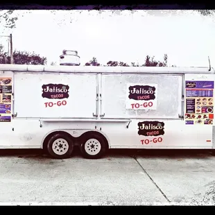 a food truck parked in a parking lot