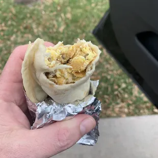 Egg and sausage breakfast taco for under $2!!!