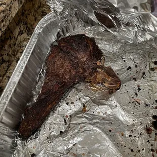 Getting ready to eat this tomahawk steak.