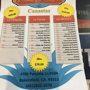 Order your basket today.   Ordené a su canasta ahoy.