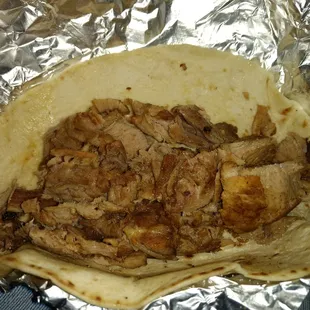 Pierna (pork leg) taco $1.99.