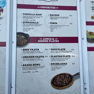 Drive through menu
