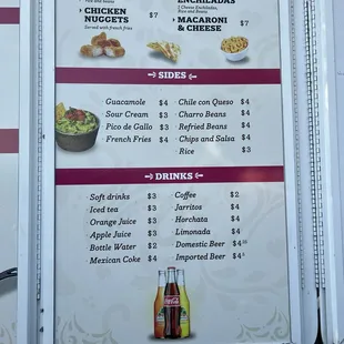 Drive through menu