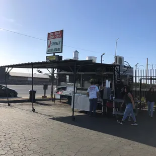 a food truck parked in a parking lot