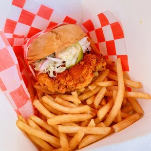 The Sando with a side of fries.