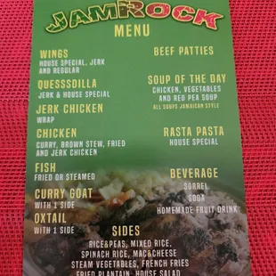 the menu