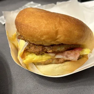 Sausage Bacon Egg and Cheese Breakfast Sandwich