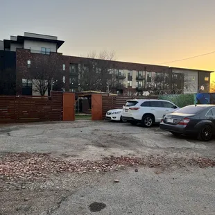 Parking and entrance to outside eating area.  Forgot to take pic of patio area
