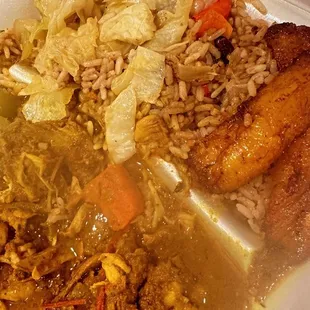 Curry chicken plate (sorry started eating before I took the pic)