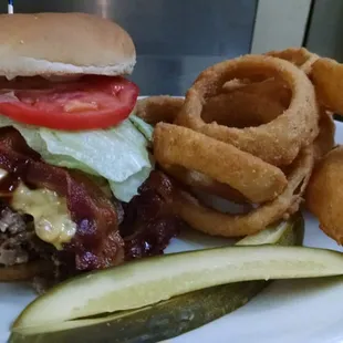 The GridIron Burger is incredible!!! A Bacon Cheeseburger topped with sauteed Philly Meat and BBQ Sauce!!