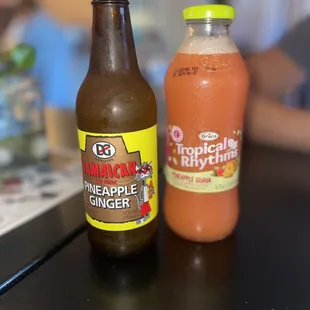 two bottles of tropical drink