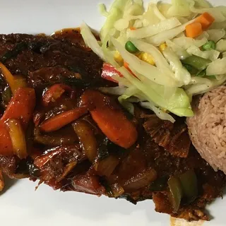 Brown Stew Snapper Fish Meal