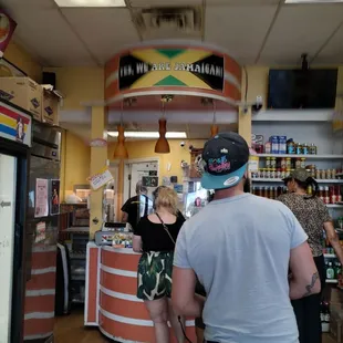 customers in a jamaican restaurant