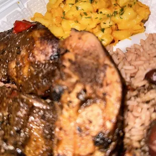 a meal in a styrofoam container