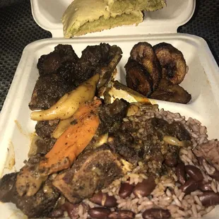 Oxtail meal ft. chicken curry patty