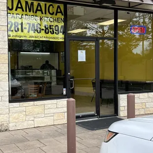 the entrance to jamaica paradise kitchen