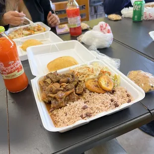 a tray of food on a table