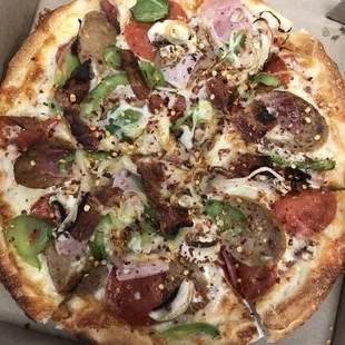 JP Special- classic meat and veggies with a heavy shake of red pepper flakes (my doing and not the restaurant)