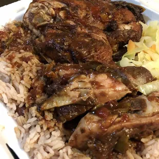 Jerk chicken (large)!! Falls off the bone. So yummyyyy