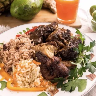 Jerk pork over rice