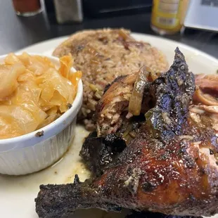 Large Jerk Chicken with Cabbage &amp; Rice